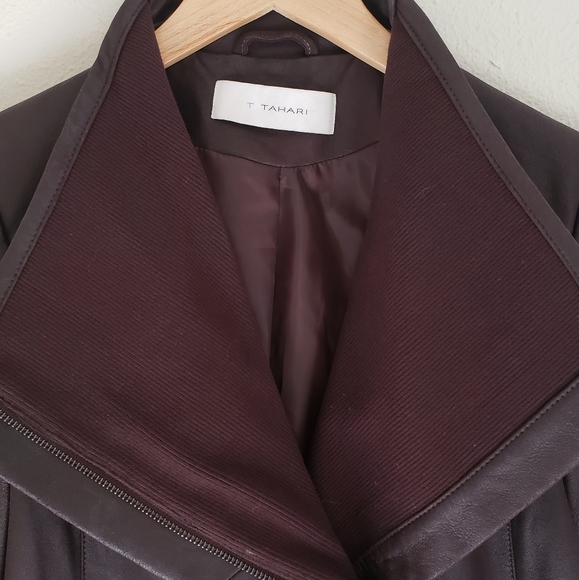 T Tahari Drape Moto Jacket - Picture 2 of 11